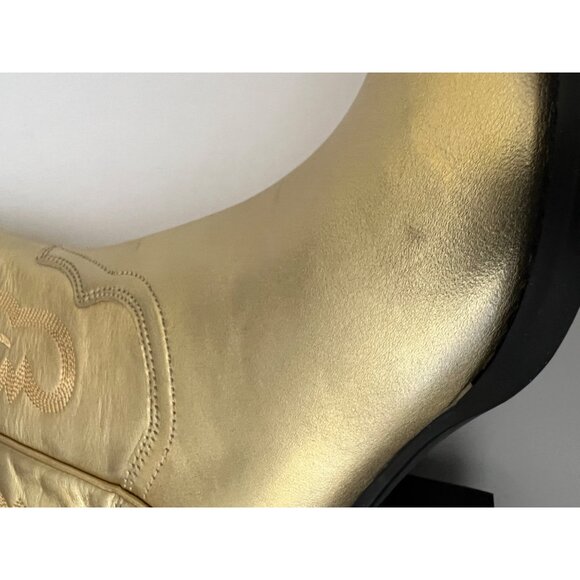 Free People Jeffrey Campbell Dagget Cowboy Boots Metallic Gold Size 7.5 - Picture 9 of 9